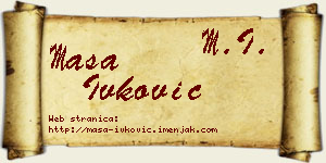 Maša Ivković vizit kartica
